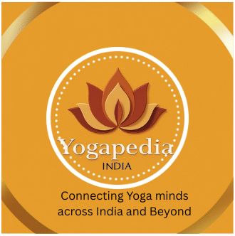 Yogapedia India logo featuring a lotus design with the tagline "Connecting Yoga minds across India and Beyond"